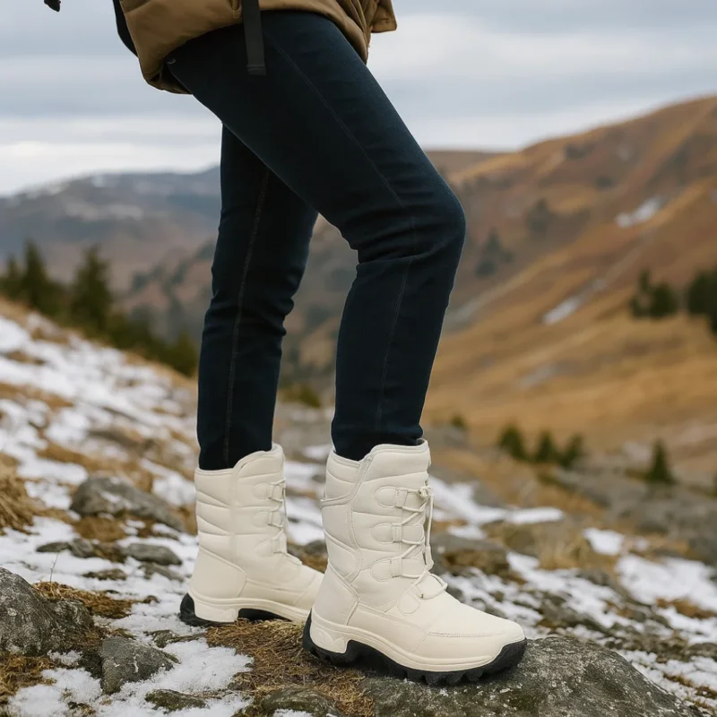 Gefütterte Winterstiefel mit rutschfester Profilsohle und praktischem Verschluss