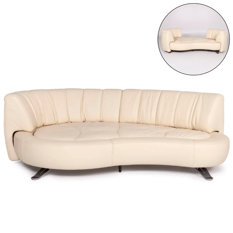 de Sede ds 164 Leder Sofa by Hugo de Ruiter Creme Dreisitzer inkl. Funktion #11329