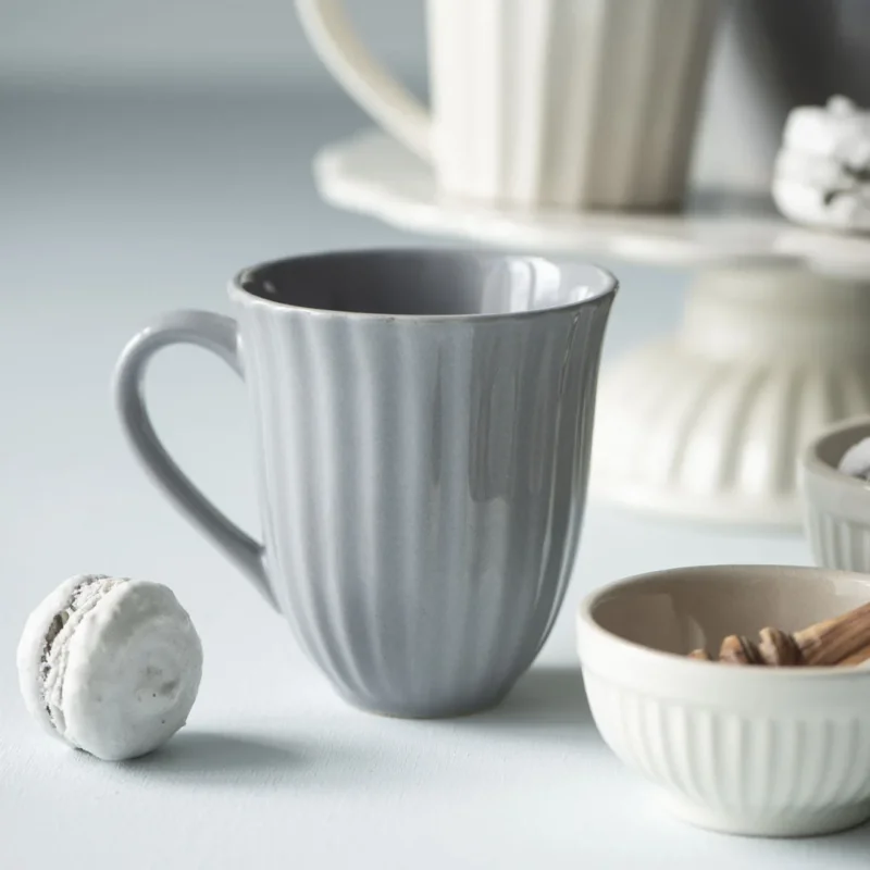 Ib Laursen - Becher mit Rillen Mynte French Grey