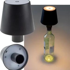 LED Akku Flaschenleuchte warmweiß, Li Akku, ØxH 10x12cm