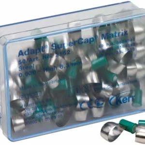 Adapt SuperCap Matrix Stahl 0,030mm in Kunststoffverpackung mit grünen Kappen.