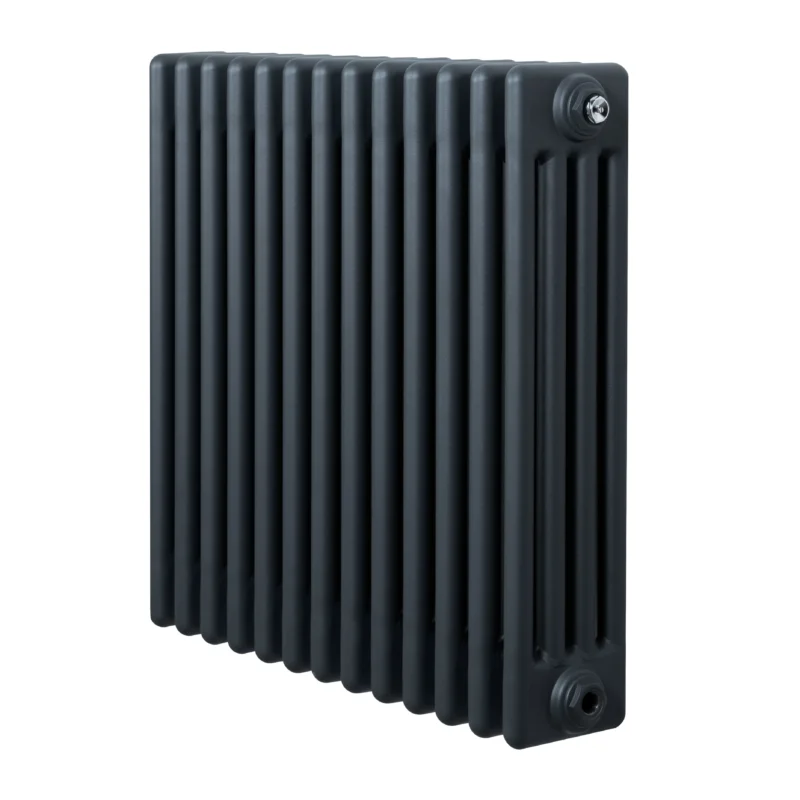 Röhrenheizkörper mit 4 Säulen in Anthrazitgrau, 600mm x 605mm, aus robustem Material, mit glatter Oberfläche und modernen Linien für effiziente Wärmeabgabe