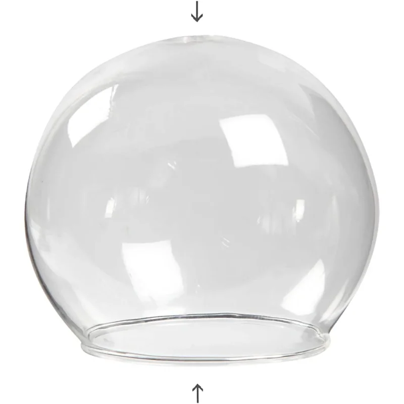 Clear Glass Baseless Hanging Bauble, dia. 8 cm, hole size 5 cm, transparent, 4 pc