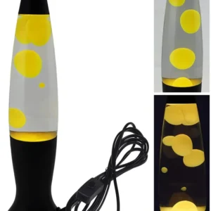 Lavalampe schwarz gelb / klar 40 cm