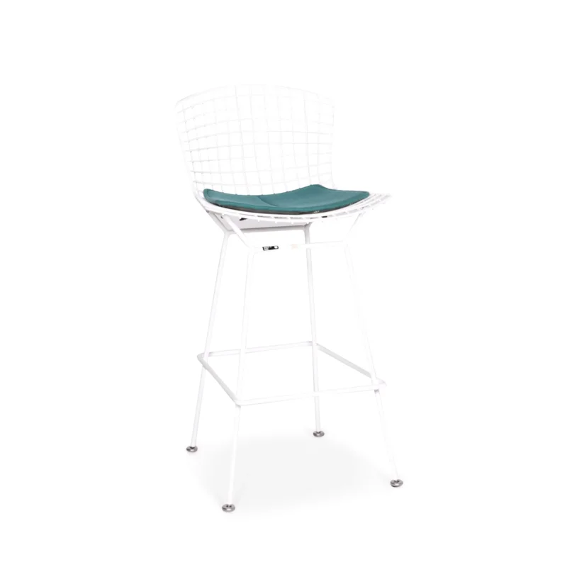 Knoll International Bertoia Barstuhl Metall Stuhl Sessel Weiß Türkis Stuhl Hocker #8661