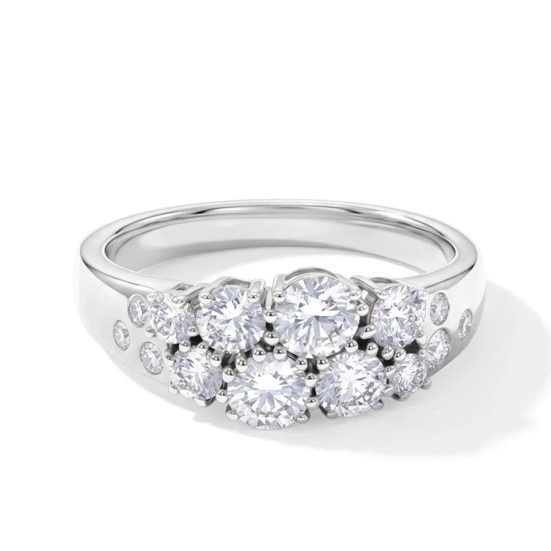 LUXURIANT DIAMOND - Lab Grown Diamant SGL zertifiziert SI-GH Ring 925 Silber Rhodiniert (Größe 19.00) ca. 1,48 ct