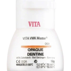 VMK Master 3D Opaque Dentine 12g Flasche mit Produktinformationen.