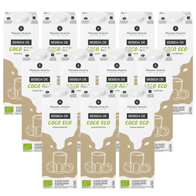 Pack 12x Bebida de Coco Eco Planeta Huerto 1L