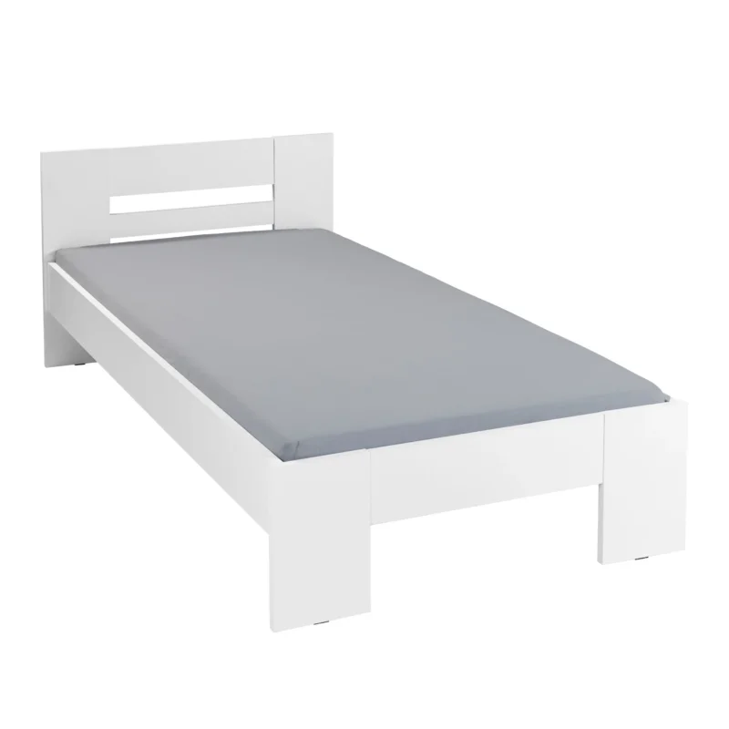 Einzelbett Annik 90x200 Weiß aus MDF für Schlaf- & Kinderzimmer