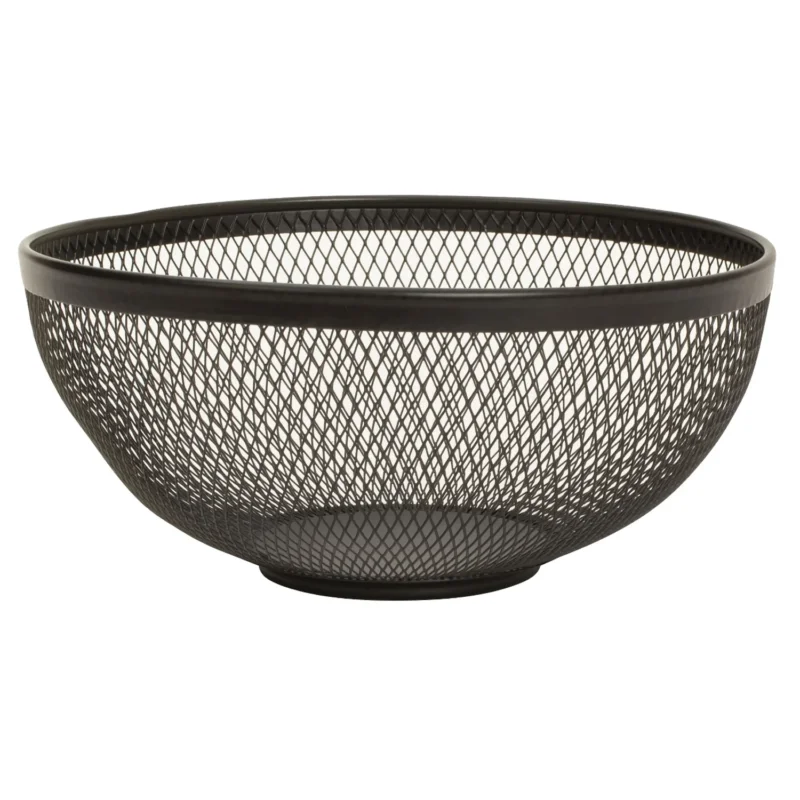 Dekoschale Schwarz 26 cm rund Metall modern Obstschale Schale Metallschale