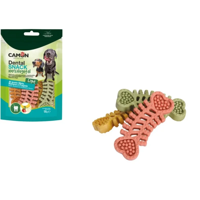 Veggie Dental Snack Fischgräte vegan - Lecker & Zahnpflegend für Hunde – 90 g
