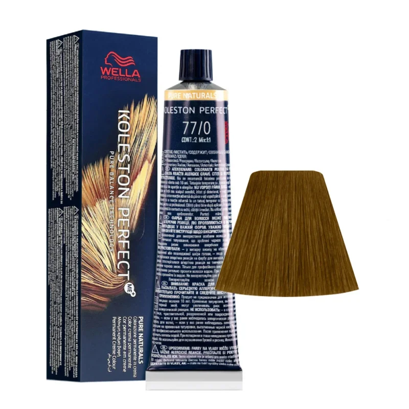 Wella Koleston Perfect Me+ Pure Naturals 77/0 Biondo Medio Intenso 60ml - colorazione permanente