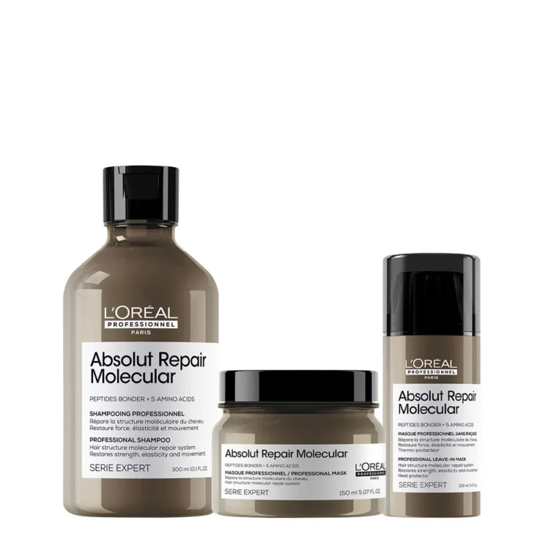 L'Oreal Professionnel Paris Serie Expert Absolut Repair Molecular Shampoo 300ml Mask 150ml Leave-in 100ml