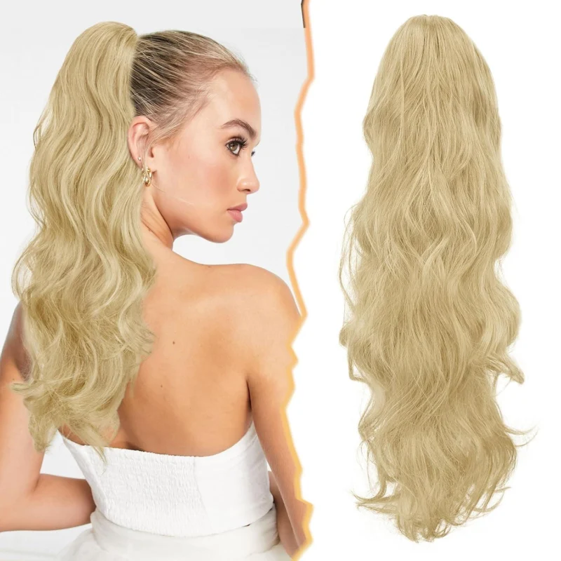 Lockige Pferdeschwanz Haarverlängerung mit Clip 50cm - Synthetisch