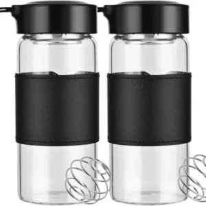 Shaker Glas mit Sieb und Mischball für Proteinshakes