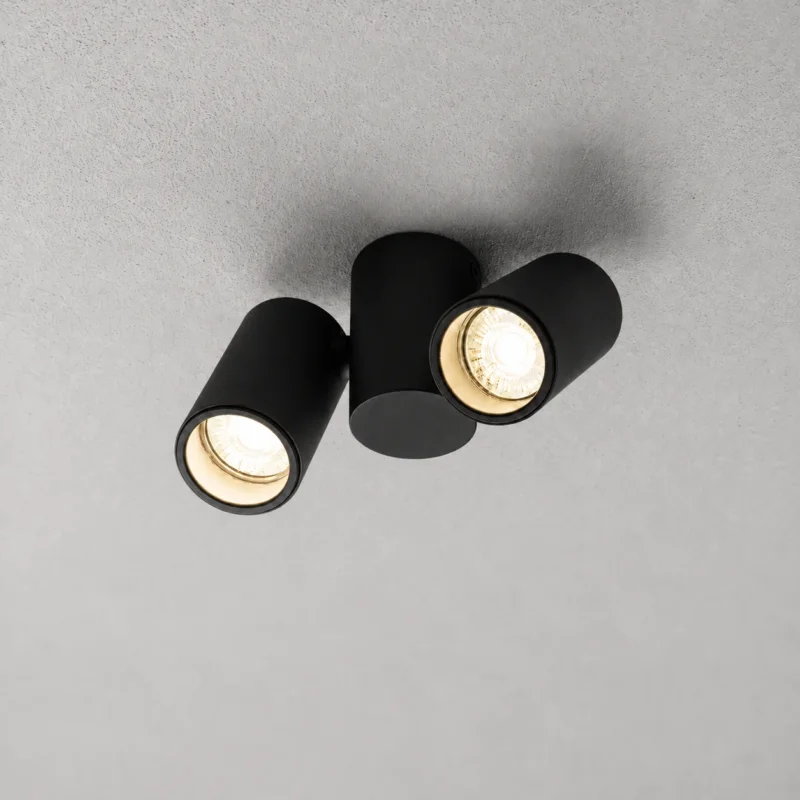 LED Aufbaustrahler LIFE | 2-flammig | Rund | Schwarz | GU10 | 230V | Innenbeleuchtung