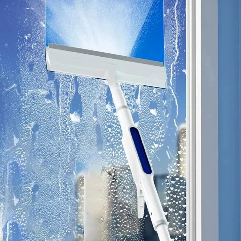 3-in-1 Fensterreiniger mit teleskopischem Griff und Sprühfunktion