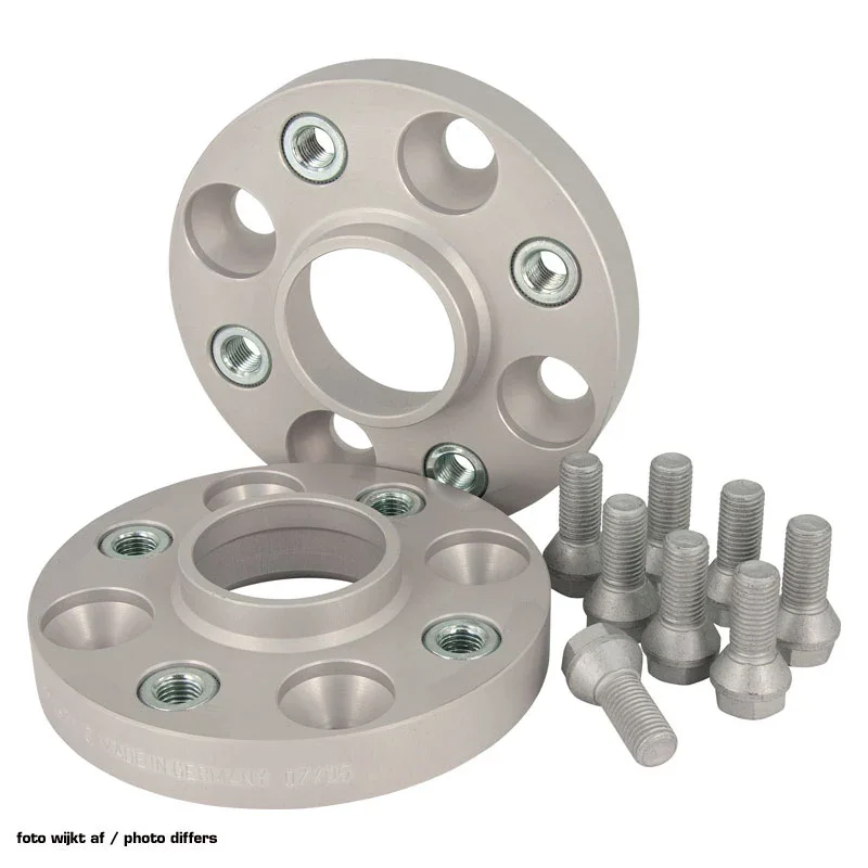 H&R, DRA-System Spürverbreiterungsatz 40mm pro Achse - Lochkreis 4x108 - Mittenzentrierung 65,0mm - System M12x1,25 - passend für Peugeot, Aluminium, Silber