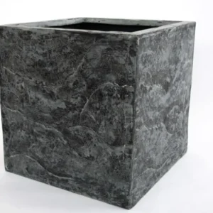 Elegant Einrichten | Pflanzkübel | Fiberglas | quadratisch | Stein-Optik | 70x70x70cm | anthrazit grau.