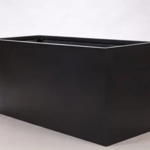 Elegant Einrichten | Pflanzkübel | Fiberglas | rechteckig | 120x50x55cm | elegant schwarz-matt.