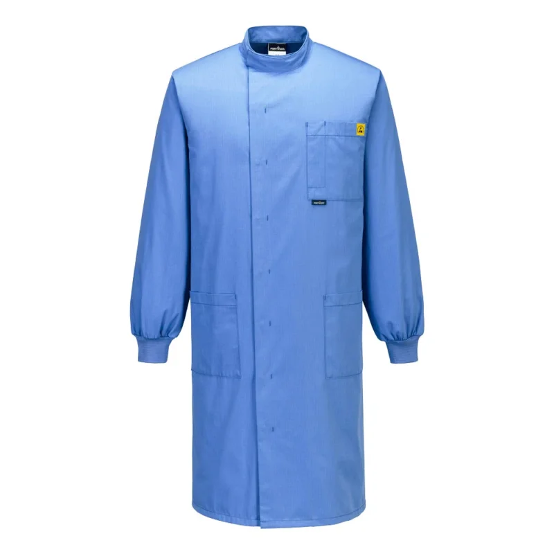 PW-AS15 Antistatischer ESD Kittel blau
