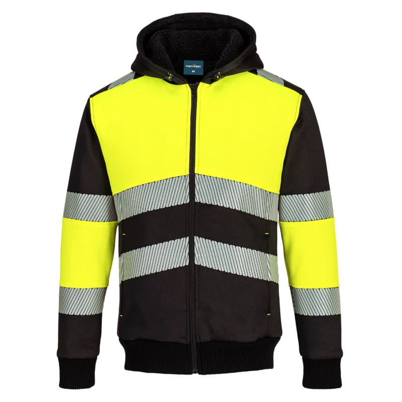 PW-P377 Winterjacke mit Kapuze, gelb-schwarz