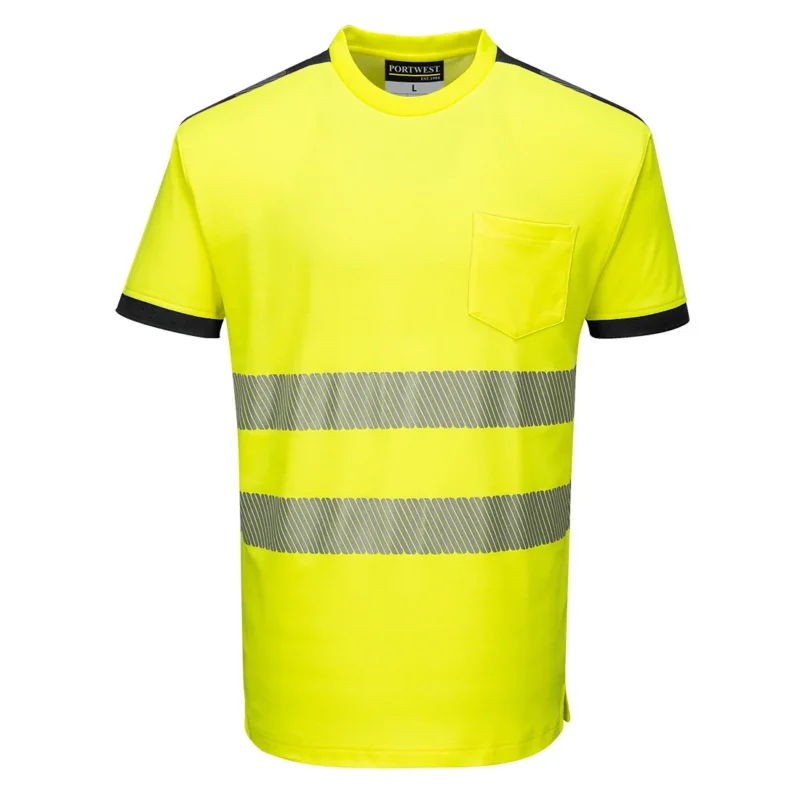 PW-T181 Warnschutz Comfort T-Shirt kurzarm gelb/schwarz