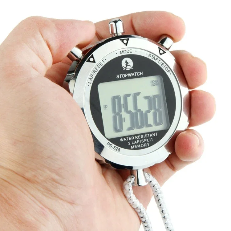 Brehn | PS528 Metall-Stoppuhr Professioneller Chronograph Handheld Digital LCD Sportzähler Timer mit Band
