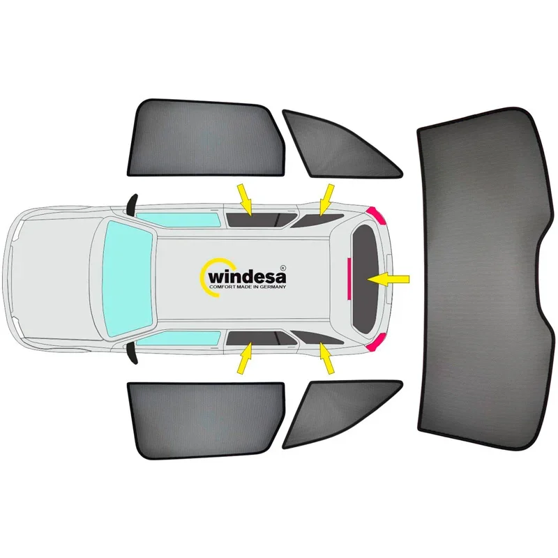 SunClip, Sonnenschutz und Sichtschutz, passend für Volkswagen Golf Sportsvan (2014-2020)