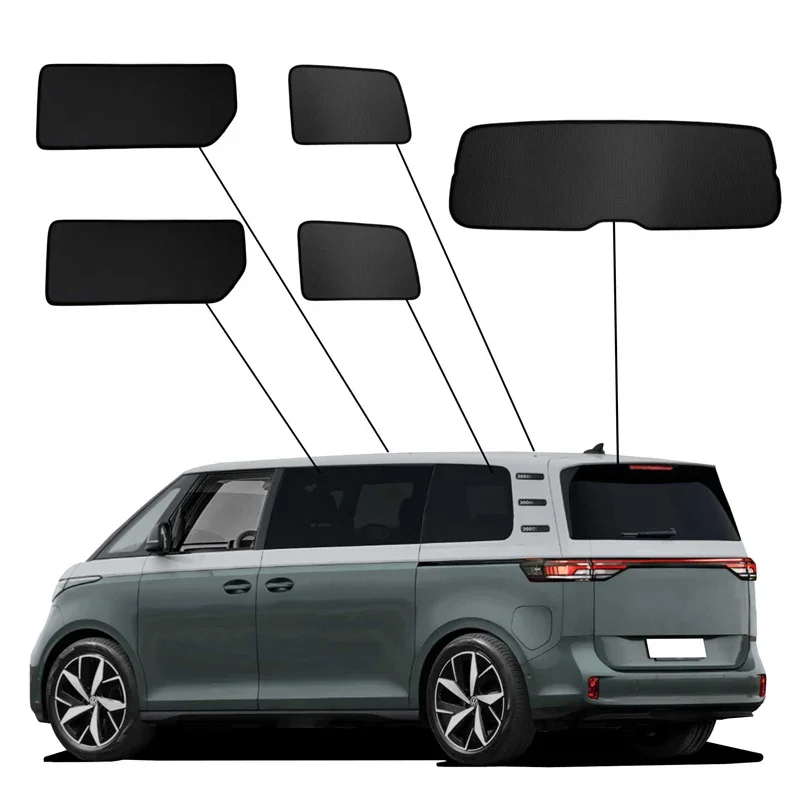 SunClip, Sonnenrollo & Sichtschutz, passend für Volkswagen ID.Buzz (Bus) 2022- (langer Radstand, ohne Schiebefenster)