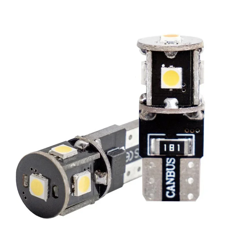 Simoni Racing, T10 5-LED Leuchtmittel Canbus No-Polarity - High Brightness SuperWeiß - Satz à 2 Stück, Weiss