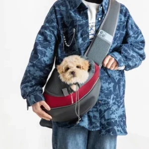 Hunde-Tragetasche Schultertasche – Bequeme Atmungsaktive Haustiertragetasche für Unterwegs