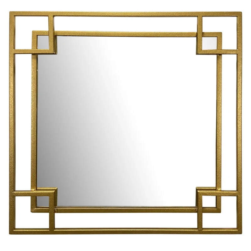 Wandspiegel mit Rahmen Hängend Quadratisch Metall Eisen Modern