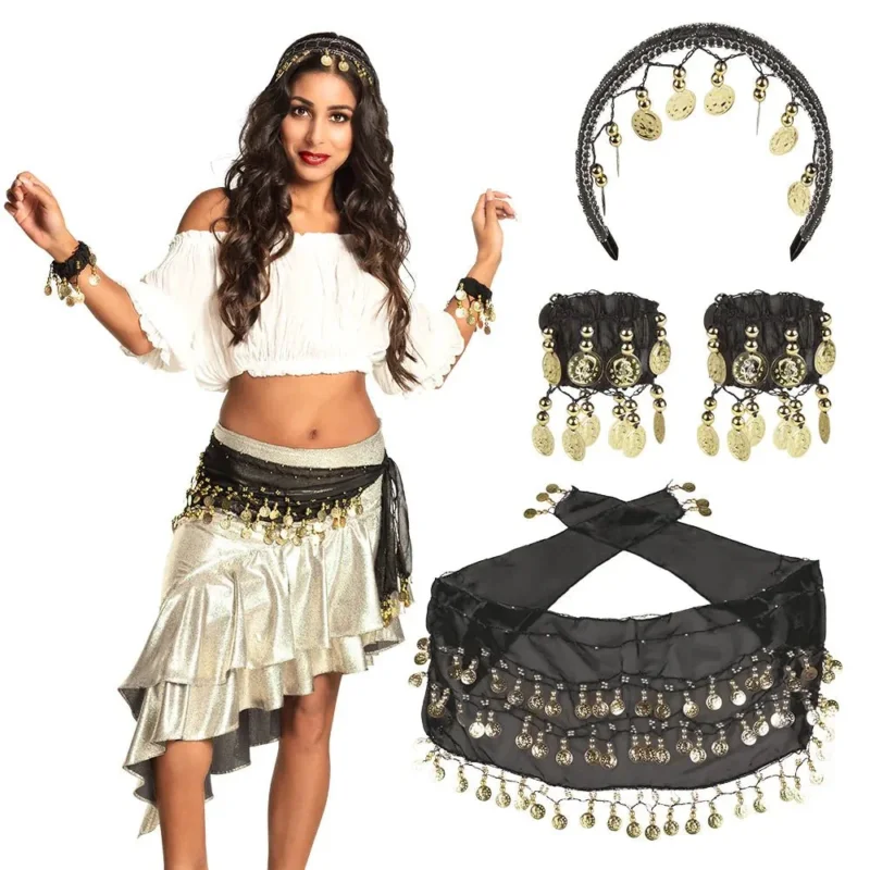 Accessoireset Zwart Buikdanseres 4 delig van Boland koop je bij Partywinkel