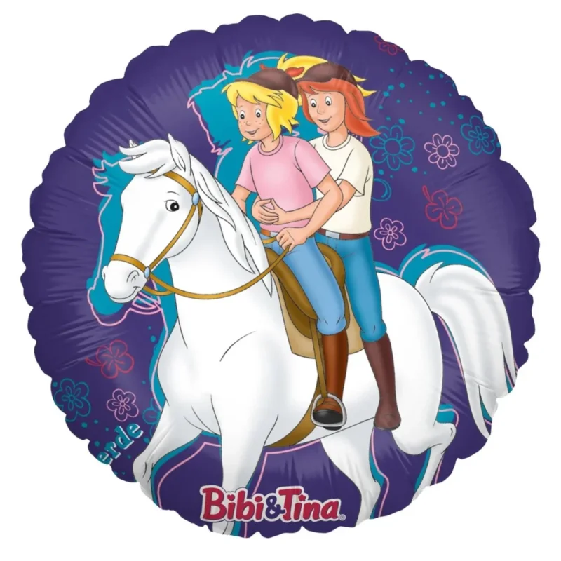 Bibi En Tina Helium Ballon Paars Rond 45cm van VDV Benefit koop je bij Partywinkel