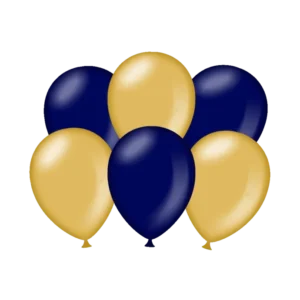 Blauw Gouden Ballonnen Metallic 30cm 6st van Paper Dreams koop je bij Partywinkel