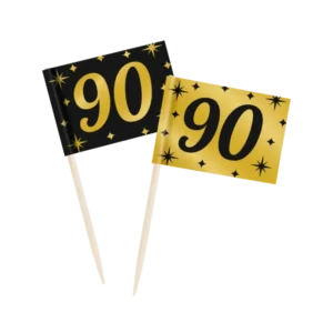 Cocktailprikkers 90 Jaar 6,5cm 50st van Paper Dreams koop je bij Partywinkel