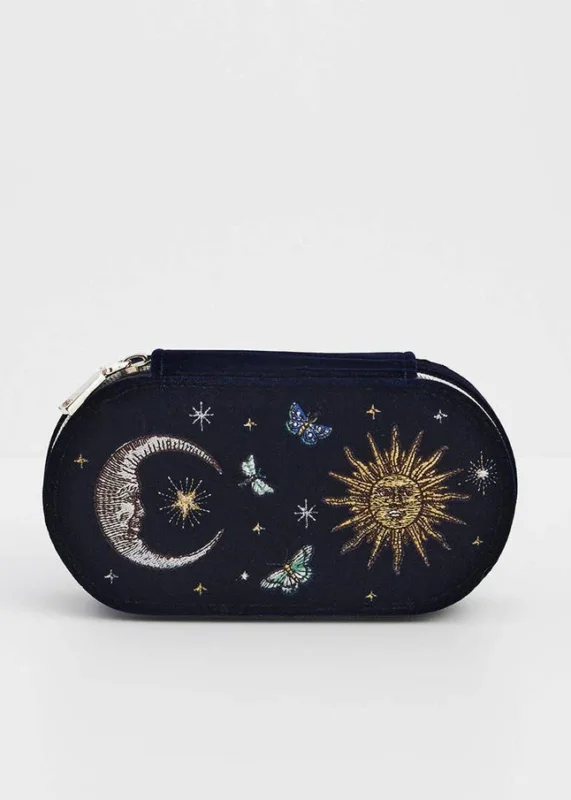 Fable England Night Sky Fluwelen Sieradendoos Navy - productfoto 2
