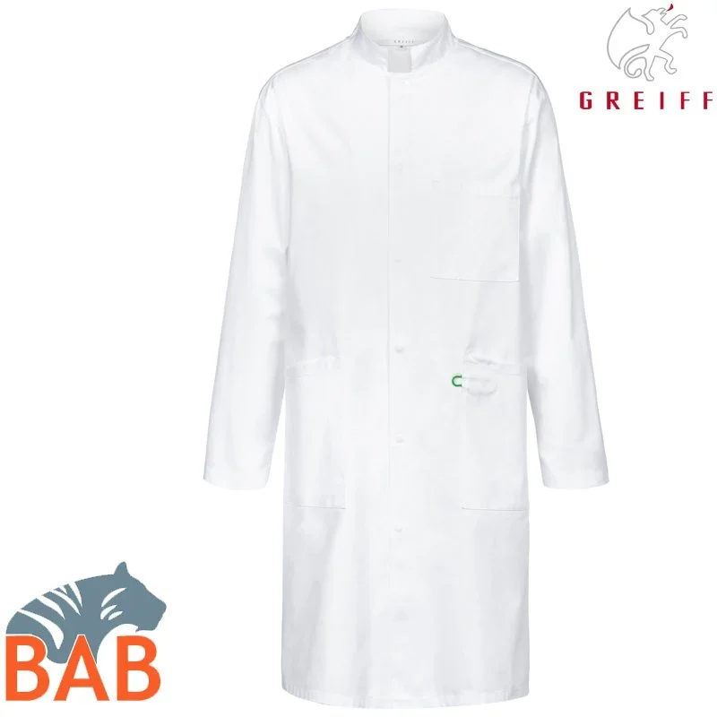 Greiff Care 5026 Visitenmantel für Sie und Ihn, Regular Fit, Baumwolle