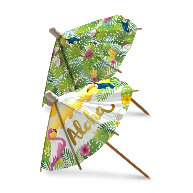 Hawaii Parasol Prikkers Aloha 18cm 6st van WeFiesta koop je bij Partywinkel