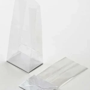 Block Bottom Bags Super Clear 6.7x4.8x26cm with paper insert