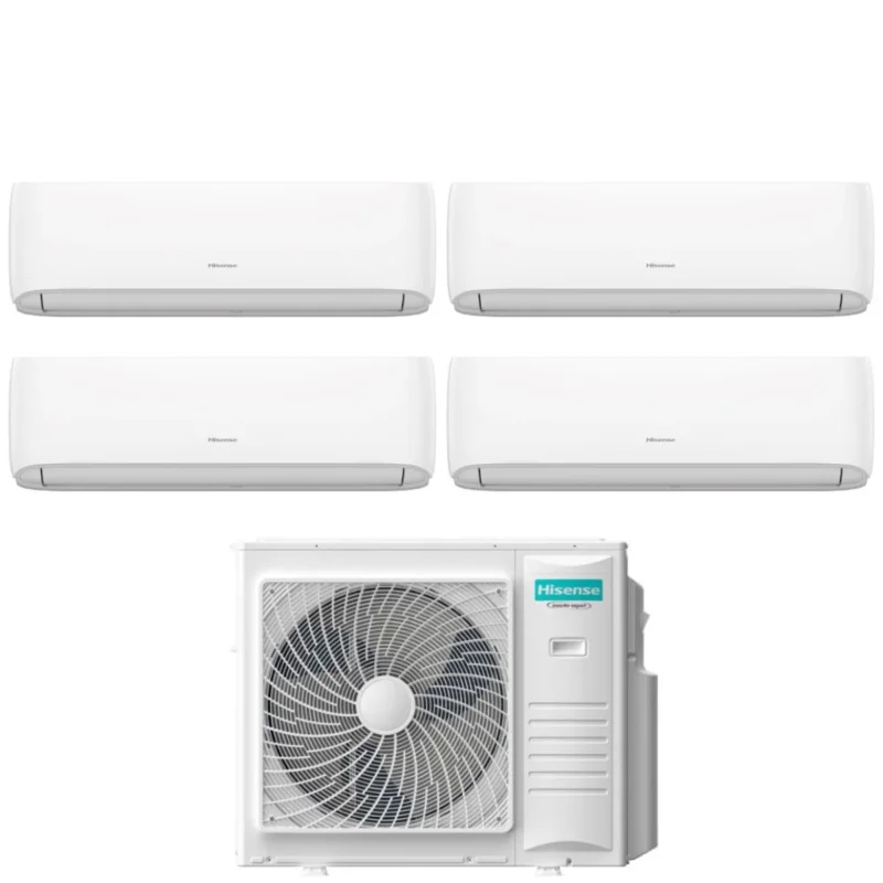 climatizzatore condizionatore hisense quadri split inverter serie hi comfort 7_7_7_18 con 4amw105u4raa r 32 wi fi integrato 7000_7000_7000_18000 novita
