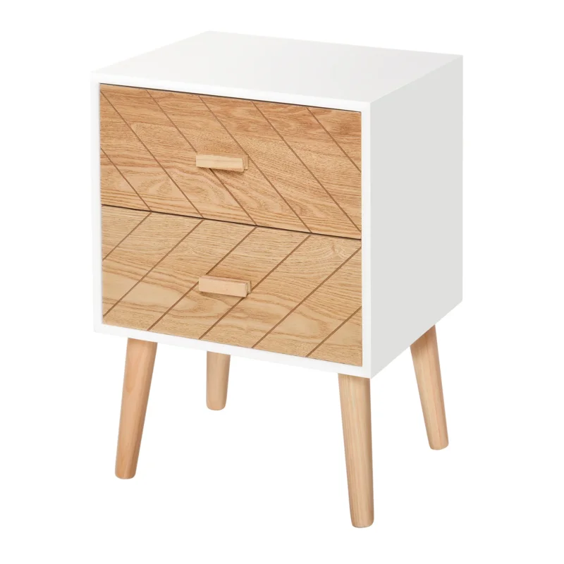easycomfort easycomfort comodino camera da letto moderno comodino cameretta con 2 cassetti ampio piano legno 40x30x55 5 cm ean 8054111849753