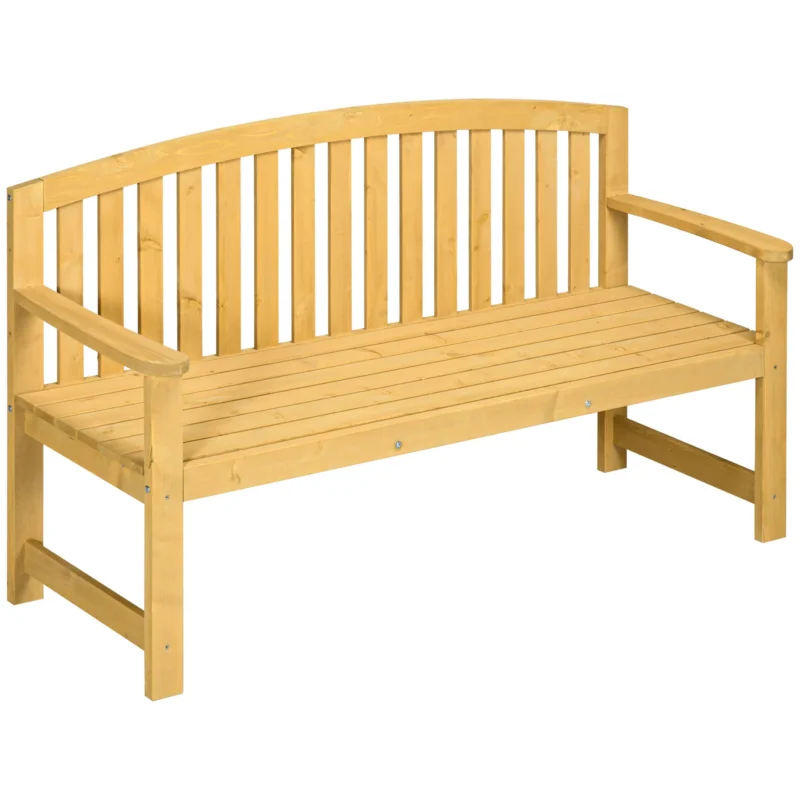 easycomfort easycomfort panchina da giardino 2 posti con seduta e schienale a doghe in legno di abete 143x51x85 cm