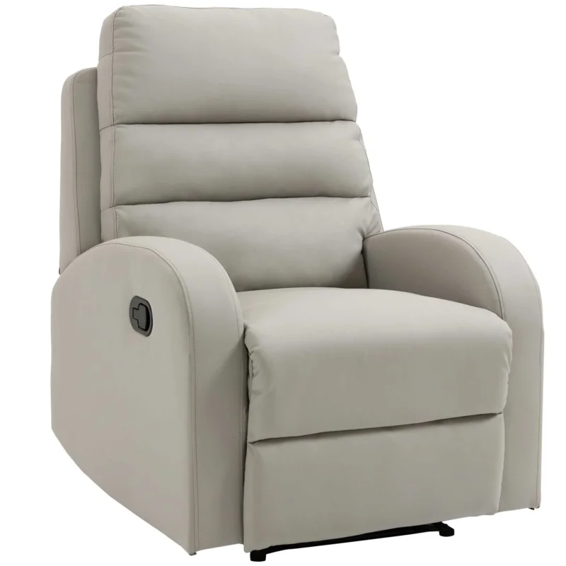 easycomfort easycomfort poltrona relax reclinabile con seduta imbottita e poggiapiedi per casa e ufficio 80x91x102 cm grigio