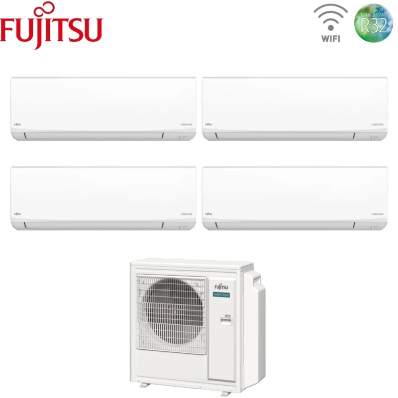 fujitsu condizionatore quadri split fujitsu kj white 991214 con aoeg30kbta4 r 32 wi fi integrato
