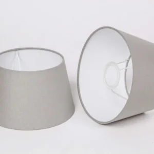 Lampenschirm für Tischleuchte, Form rund, Farbe Grau-Taupe, Durchmesser 20 cm