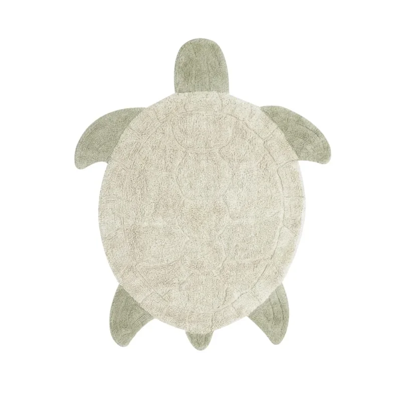 Kinderteppich in Form einer Schildkröte, 110x130 cm, maschinenwaschbar, ideal für Textilien und Teppiche im Kinderzimmer.