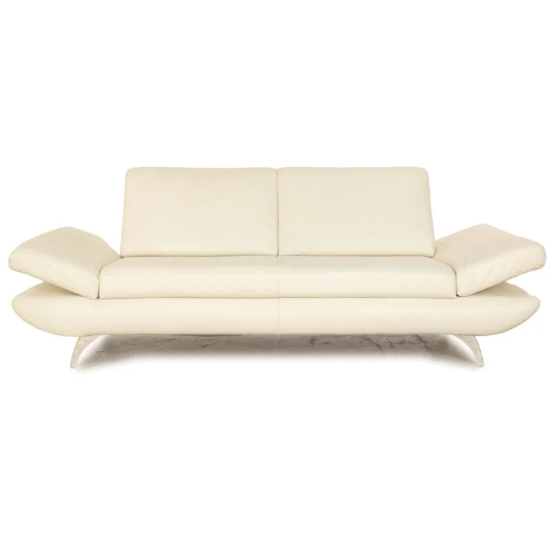 Koinor Leder Zweisitzer Creme manuelle Funktion Sofa Couch