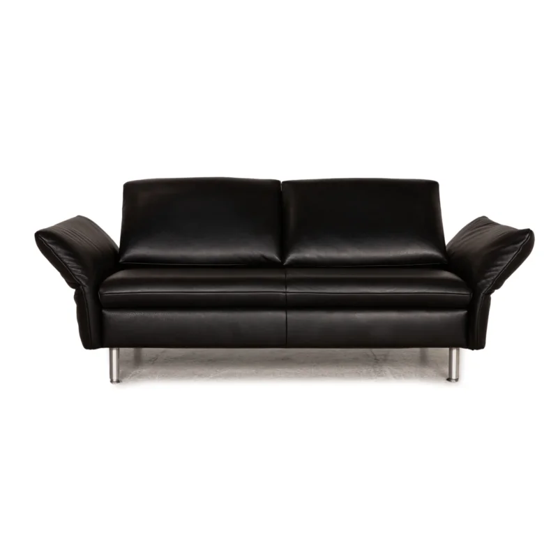 Koinor Vittoria Leder Sofa Schwarz Zweisitzer Couch Funktion
